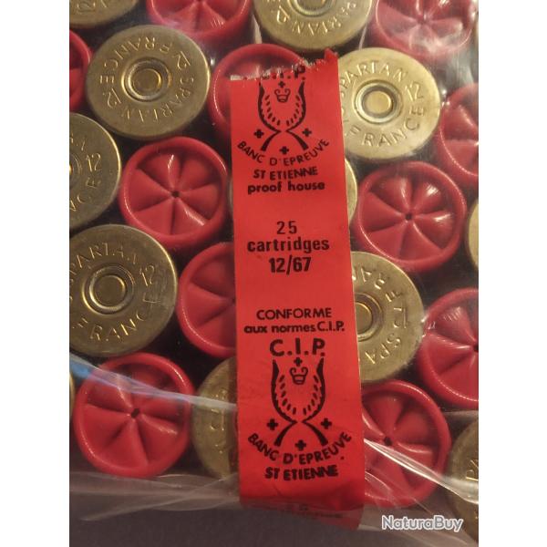 25 cartouches calibre 12/67 n7,5