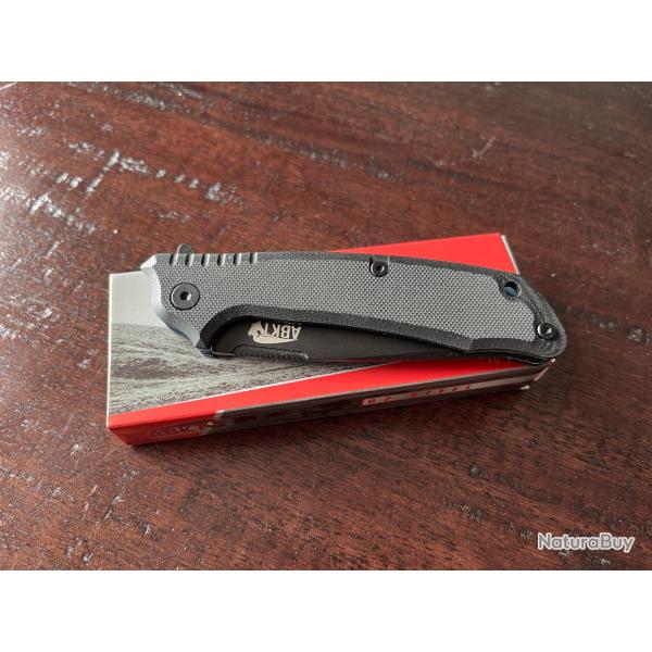 Couteau Tactical ABKT Tac Predator Blue Tanto Lame Acier D2 Manche G-10 Linerlock Clip AB026BL