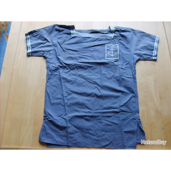 CHEMISETTE GRISE DE TRAVAIL DE LA MARINE NATIONALE,TBE