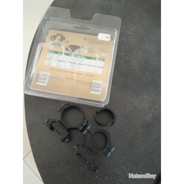 Collier de montage rail picatinny 21 mm ,diam�tre 25 ou 30mm en metal