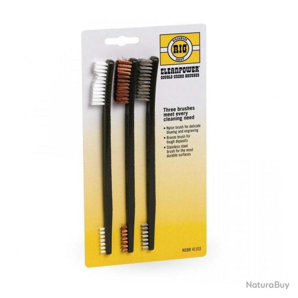 Set de 3 Brosses de Nettoyage Birchwood-Casey - Acier et Nylon - Pour Entretien Pr�cis des Armes