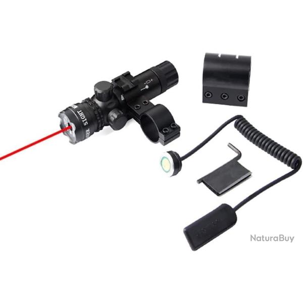LASER TACTIQUE AVEC INTERRUPTEUR D�PORT� + 2 MONTAGES (8 ET PICATINNY 20MM)