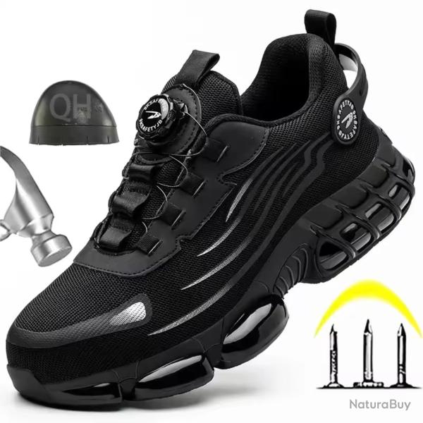 Chaussures de scurit homme style basket - Transport Manutention Btiment - Anti-perforation - Noir