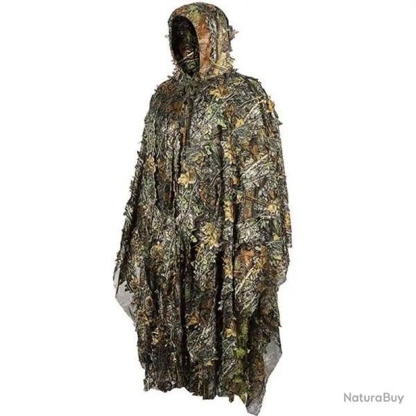 PONCHO CAMOUFLAGE 3D - For�t europ�eenne - LIVRAISON GRATUITE