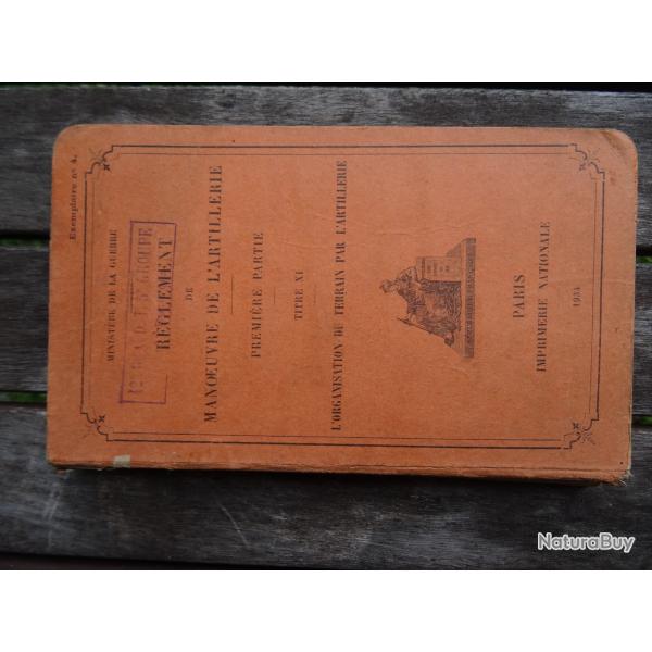 organisation du terrain par l'artillerie 1934