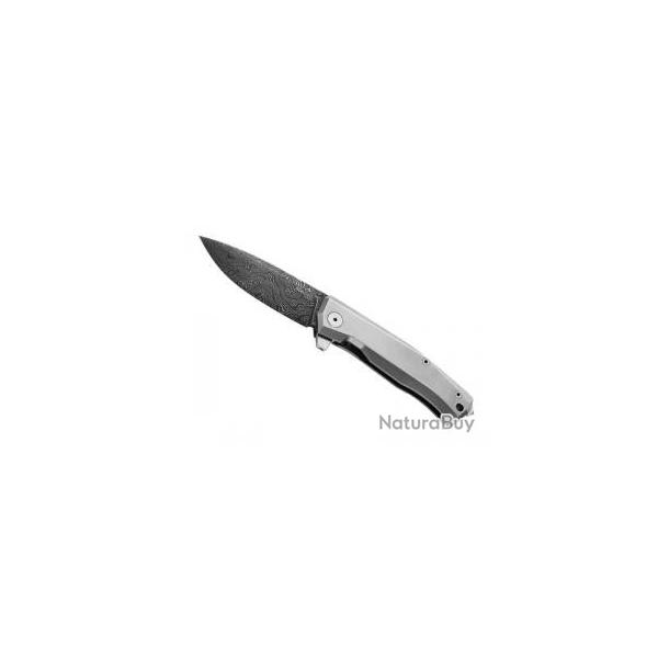 Couteau Lionsteel MYTO lame acier damas inox +manche en titanium gris