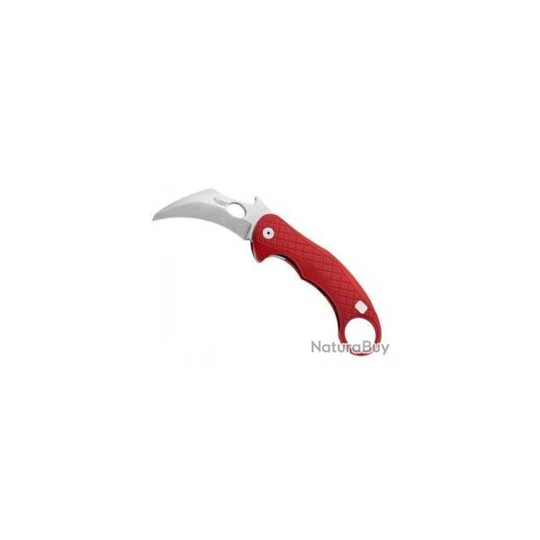 Couteau Karambit Lionsteel  LEONE ROUGE lame Hawkbill � trou acier CPM MagnaCut+finition stonewashed