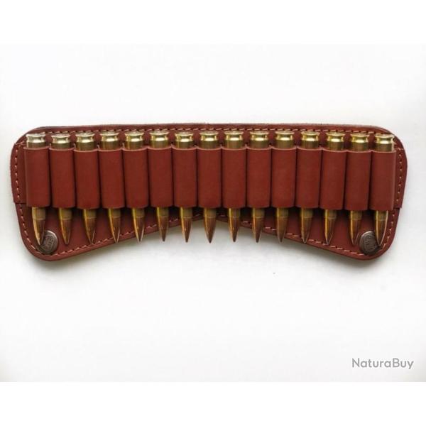 CARTOUCHIERE DE CEINTURE EN CUIR POUR ARMES RAYES