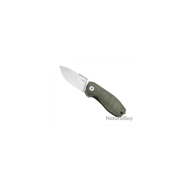 Couteau Lionsteel NANO lame acier CPM MagnaCut satin� +manche micarta vert