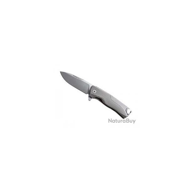 Couteau Lionsteel ROK lame acier M390 Bohler satin� +manche titanium 6AL4V gris