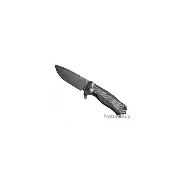 Couteau Lionsteel SR11 lame acier Sleipner finition blackwash +manche titanium 6AL4V noir +�tui