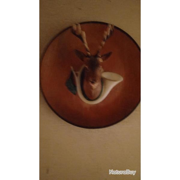 CADRE TETE DE CERF AVEC COR