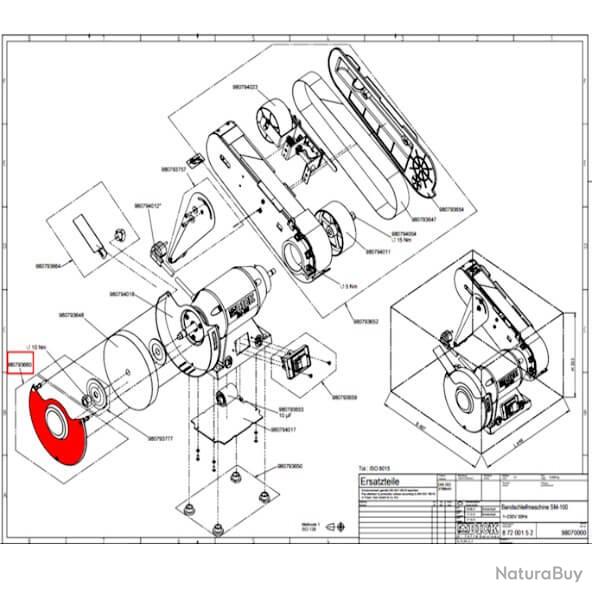 9 8079 3660 Bo�tier de protection avant pour disque de polissage Dick SM-100/SM-90/SM-130