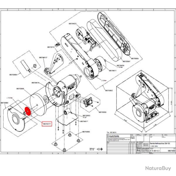 9 8079 3777 Bride pour disque de polissage Dick SM-100/SM90/SM-130