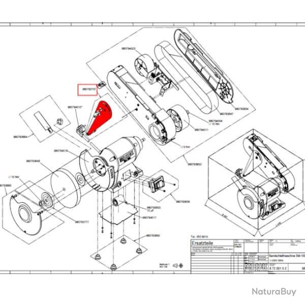 9 8079 3757 Pied de support pour Dick SM-100/SM-130