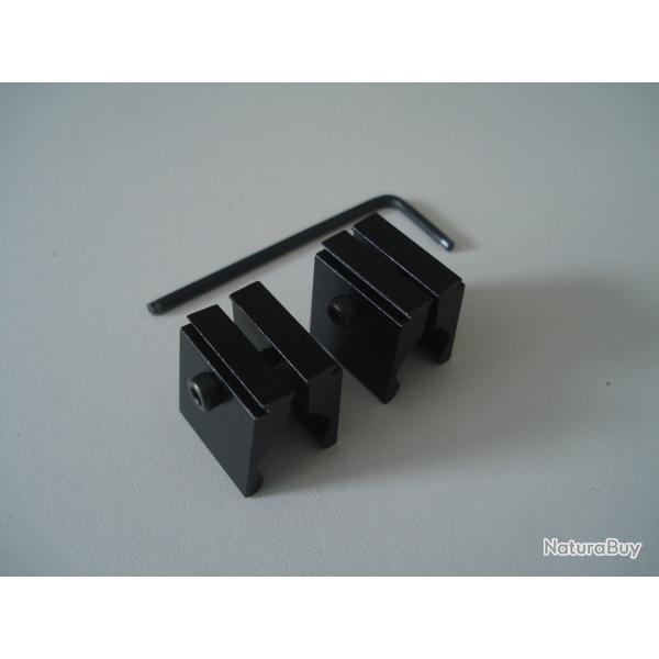 Lot de 2 Rails de fixation 11 mm pour Crosman 1377, 1322, 2240