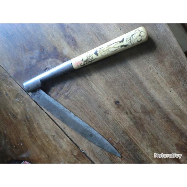 ancien couteau vendetta corse motif napoleon