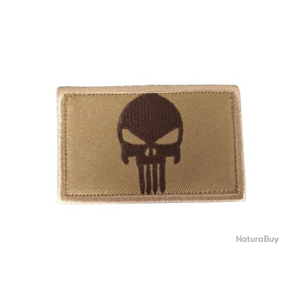 Patch/Ecusson - Punisher - Beige/TAN - Bordure Beige - velcro - Livraison gratuite