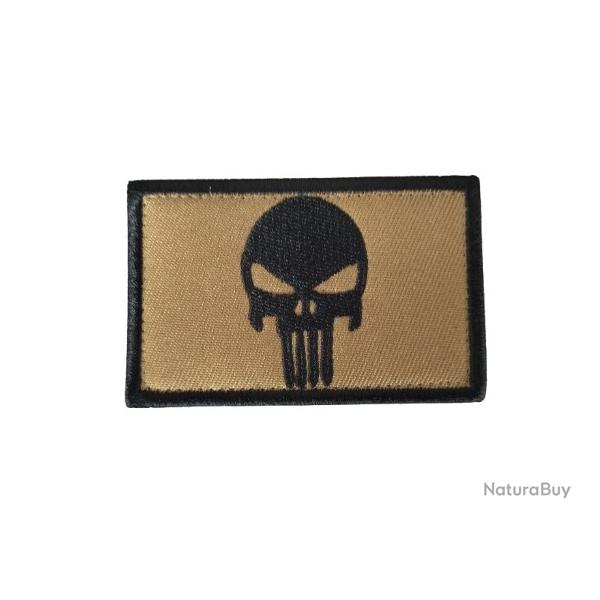 Patch/Ecusson - Punisher - Beige/TAN - Bordure Noire - velcro - Livraison gratuite