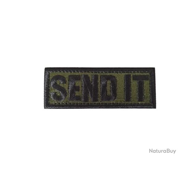Patch - SEND IT - Noir/Kaki - velcro - Livraison gratuite