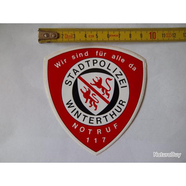autocollant vintage collection police municipale de Winterthur Suisse