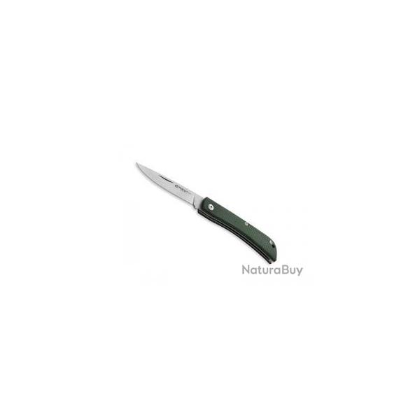 Couteau Maserin SCOUT lame acier D2 finition � stonewashed � � cran manche micarta vert