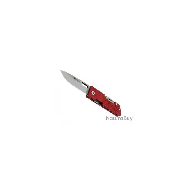 Couteau multifonctions Maserin D-DUT ROUGE 3 pi�ces, lame drop point acier 440C +�tui