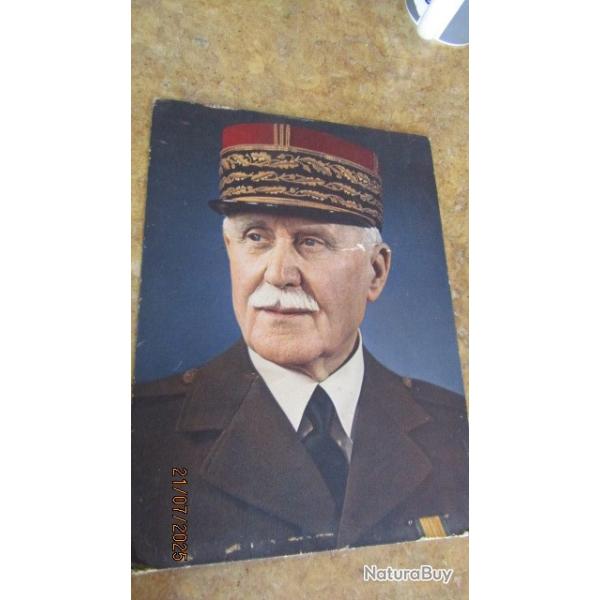 portrait officiel support cartonn� Philippe P�tain mar�chal de France Etat Fran�ais authentique