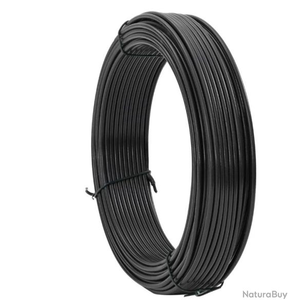 Fil de cl�ture anthracite 33 m en acier PVC - S�curit� et d�co pour jardin et ext�rieur