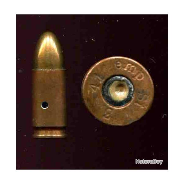 9 mm Parabellum Allemangne guerre 39-45 - RARE �tui acier cuivr� - marquage : emp  St 3 41