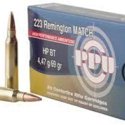 Boite de munition PPU/Partizan 223REM Match HPBT 69gr