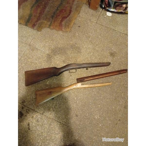 Lot crosse en bois carabine de jardin.
