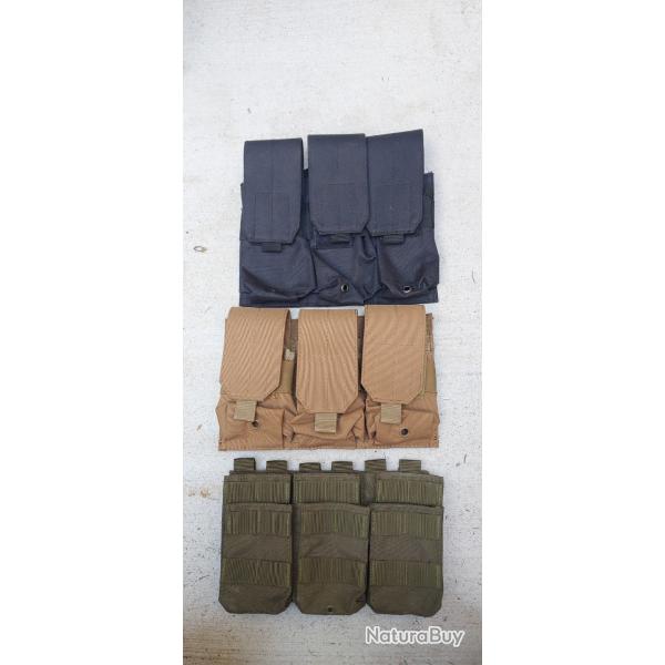 Porte chargeur triple tan noir od