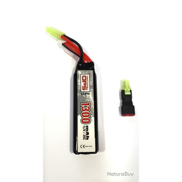 Batterie Li-Po 1 stick 11.1V - 1300 mAh 20C mini tamiya | Tactical ops (0000 4367) - Airsoft