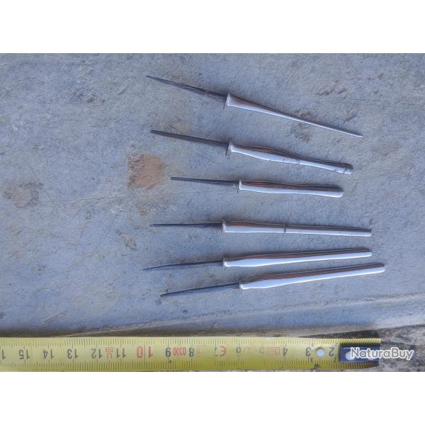 Lot gouges ancienne de menuiserie forg� origine thiernoise par A.Peter