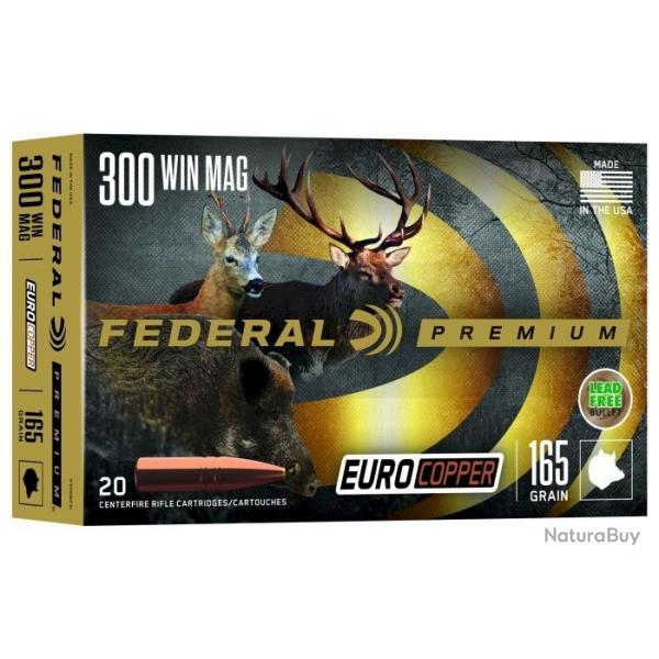 Munitions sans plomb FEDERAL premium euro Copper cal.300 Win 165 gr PAR 20