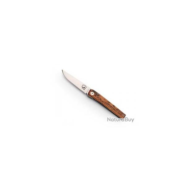 Couteau Salamandra  lame acier N690Co � cran int�rieur manche 9 cm bocote  au recto