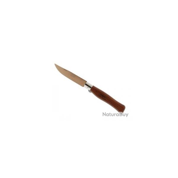 Couteau M.A.M., lame pointue inox rev�tement titanium bronz� � cran int�rieur manche 12,5cm