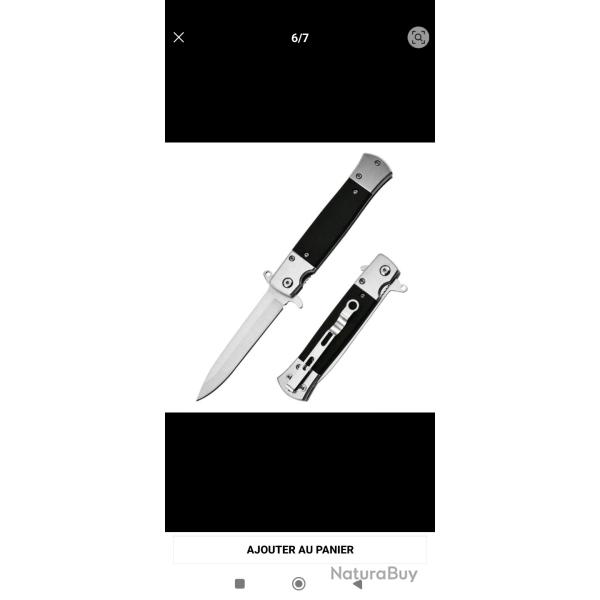 Couteau,ouverture une main.