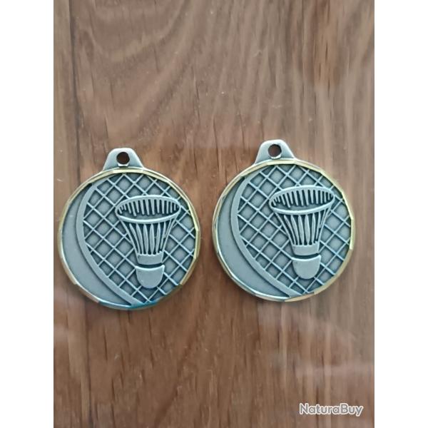 2 MEDAILLES MOTIF BADMINGTON