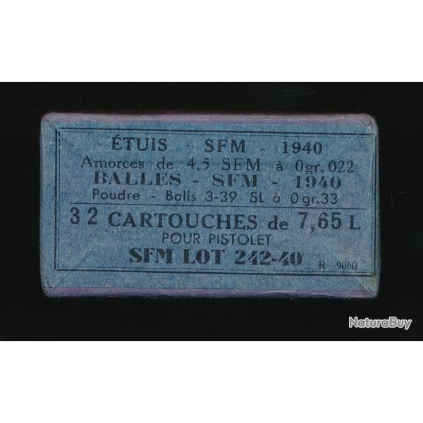 Boite de 32 Cartouches  7,65 LONG France 1940 ww2