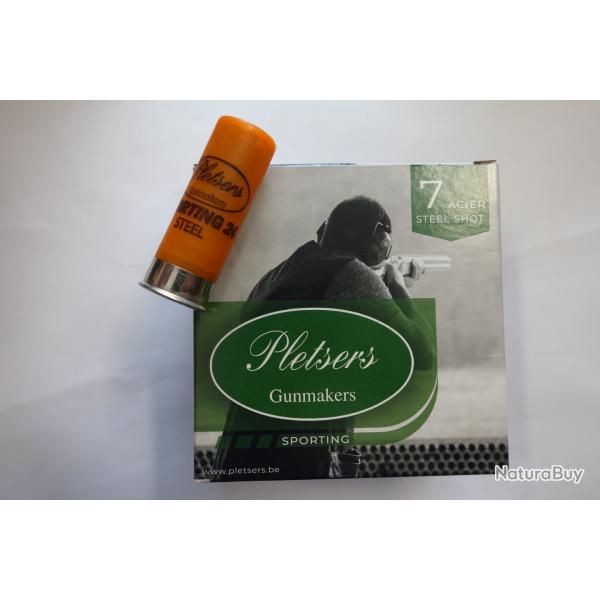 DESTOCKAGE LOT DE 100 CARTOUCHES FOB PLETSERS GUNMAKERS SPORTING CAL 12X70 24GR BJ ACIER N�7