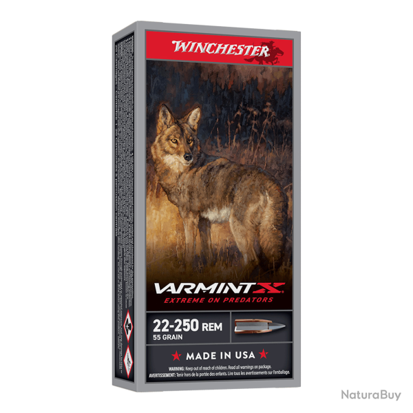 Munitions Winchester Varmint X - Cal. 22-250 Rem - Par 3