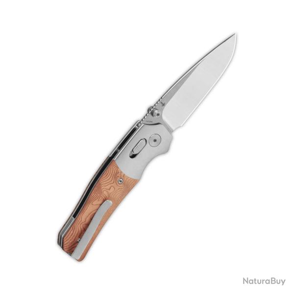 Couteau QSP Vault Glyde Lock Lame Acier 14C28N Satin Manche G10/Feuille de Cuivre KIVT QS157D1