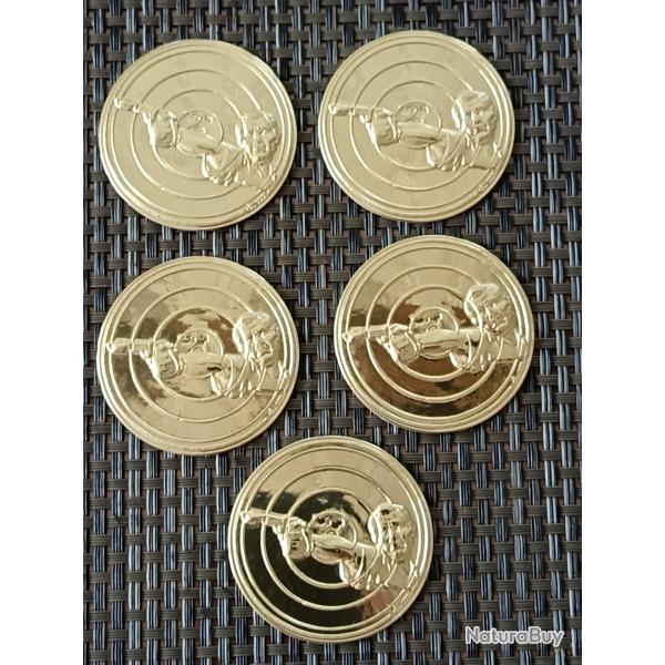 LOT INSERTS POUR MEDAILLES MOTIF TIREUR ARME DE POING