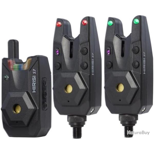 Kit d'alarme sans fil pour p�che � la carpe 2 Indicateurs de touche et r�cepteur hirisi s7