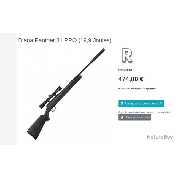 Carabine Air comprim� Diana Panther 31 pro + lunette Hawke Vantage 3.9-40