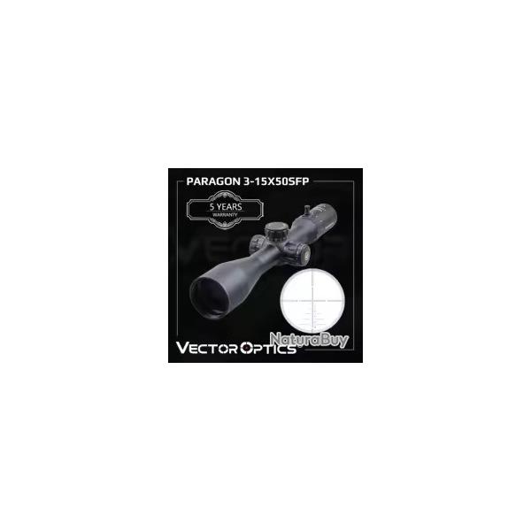 Lunette de Vis�e Vector Optics Paragon Gen2 3-15x50 R�ticule Illumin� Montage 30mm Tir Longue Port�e