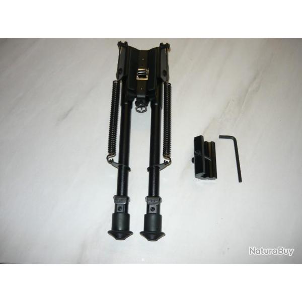 Vente flash !!! Bipied   genre harris ( 9" - 13 " pouces ) + adaptateur pour rail de ( 20 � 22 mm )