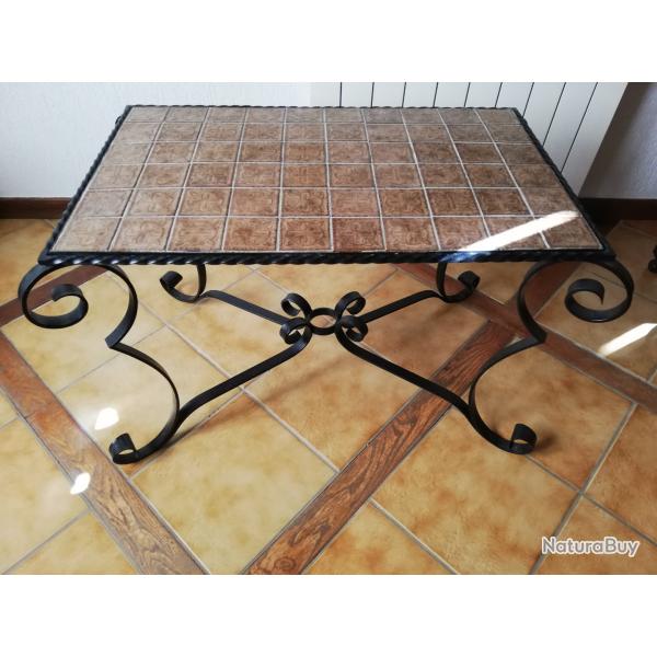 table basse fer forg